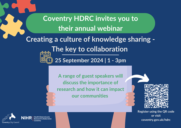 Poster promoting Coventry HDRC's annual webinar.